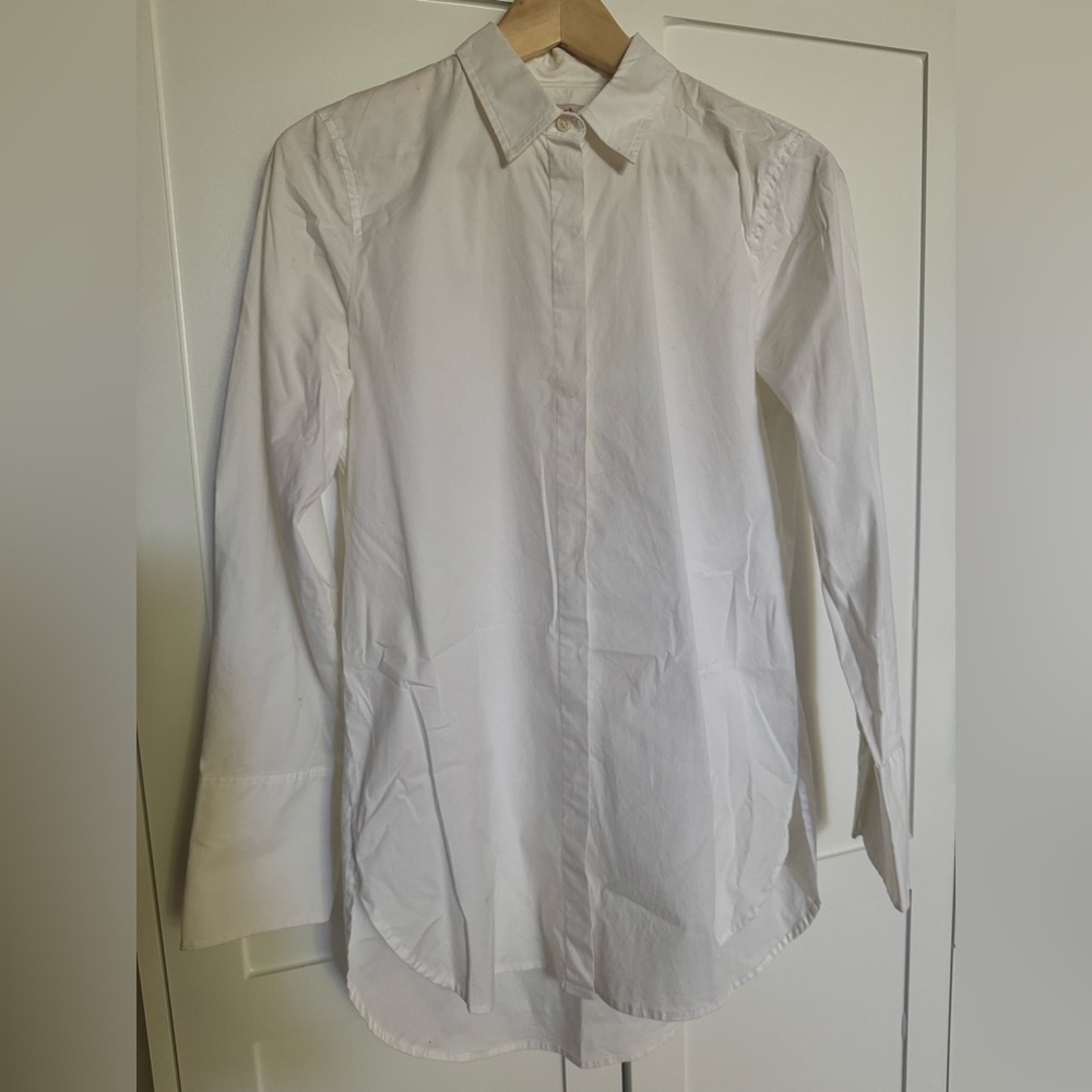 J. Crew Crisp White Dress Tunic-Length Shirt